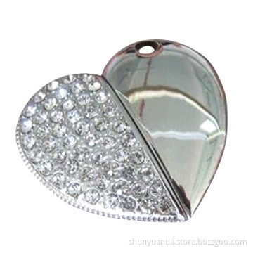 USB Flash Drives with Heart-shaped Jewelry, 1 to 64GB Memory Capacity Range